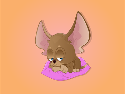 Bye-Bye 2d 2d character animation characterdesign chihuahua child children book illustration cute design dog dreams fall asleep go off home pet illustration little dog nice sleep small dog vector