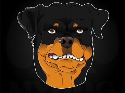 Rottweiler 2d character angry angry dog angry rottweiler animation big characterdesign children book illustration dog dog gang illustration logo pet rottweiler scary dog ve vector