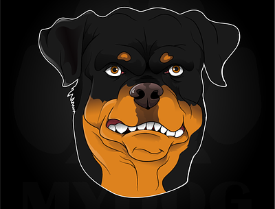 growling rottweiler