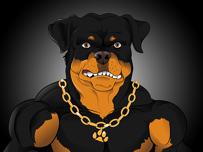 Rottweiler 2d character aggresion anger angry dog children book illustration criminal dog dog fights fight fighting dog gang il illustration pet power rage rottwele vector