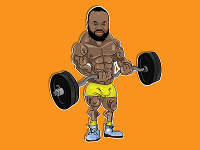 Body-builder 2d 2d character barbell biceps black guy body body-builder characterdesign children book illustration design fitness illustration muscle power sport sport food sportsman training vector weights