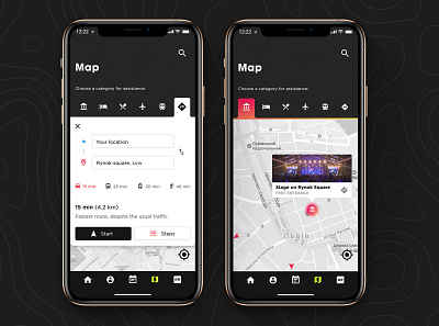 Map - Leopolis Jazz App app application festival festival app interaction interaction design jazz mobile app design mobile design ui ui ux
