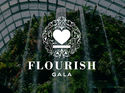 Flourish Gala Logo for Heart Support graphic design illustration logo