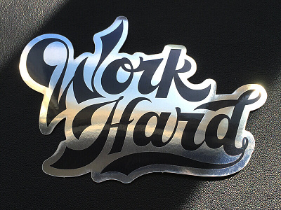 Work Hard – Custom Hand Lettering Sticker art cursive custom drawing fine art graphic graphic design hand lettering hand lettering lettering logo sticker stickers type typography