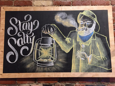 Stay Salty - 4'x3' Chalkboard art chalk chalkboard drawing hand lettering hand lettering lettering letters typography