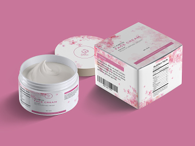 Floral Cosmetics Label and Packaging Design cosmetics cream design label design packaging design product design skin care