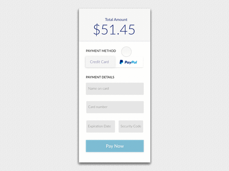 Daily UI 002: Checkout animation checkout daily ui form inputs interaction