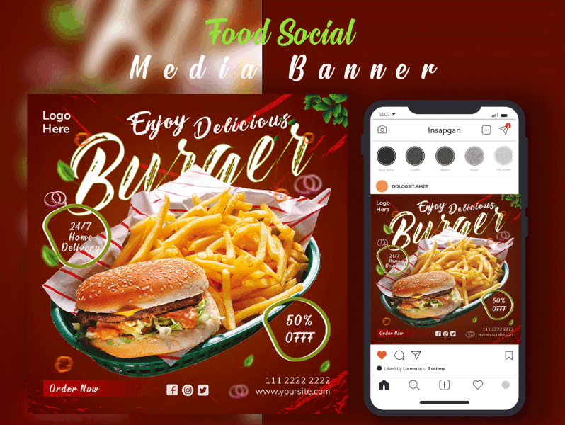 Food Social Media Banner Design banner banner design branding design facebook cover food food banner graphic design illustration instagram banner logo design photoshop restaurant banner restaurant menu social media social media banner vector web banner wordpress banner wordpress website