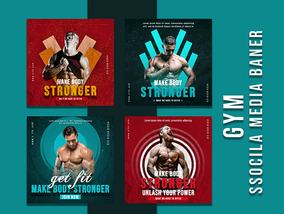 Gym social media banner design Web Banner Workout Banner banner branding design facebook banner facebook cover fitness bnanner graphic design gym banner illustration instagram banner logo design motion graphics social media social media banner vector web banner wordpress wordpress banner wordpress website workout banner