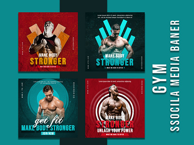 Gym social media banner design Web Banner Workout Banner