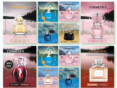 Perfume social media banner design, web banner
