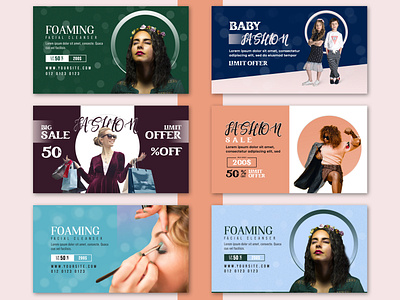 Cosmetics and Fashion social media banner design