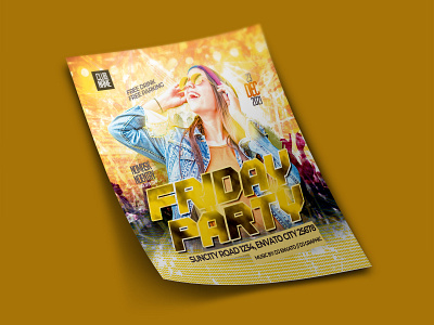 Night Club Flyer Template yellow