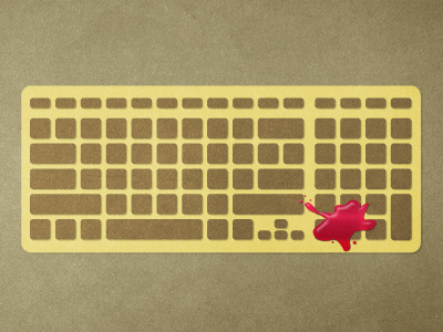 Keyboard with Ketchup color form illustration light shadow shape