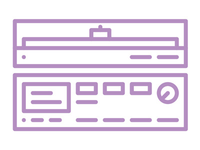 Stereo illustration line outline stereo turntable