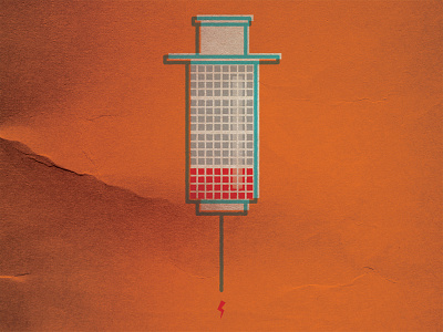 Blood Battery battery blood color form illustration light shape syringe