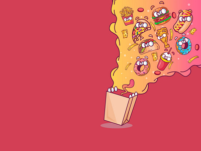 Fast food illustration art