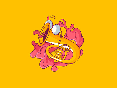 Tuba illustration art animation artifyplanet branding cartoon character cartoon illustration design guitar illustration illustration art vector