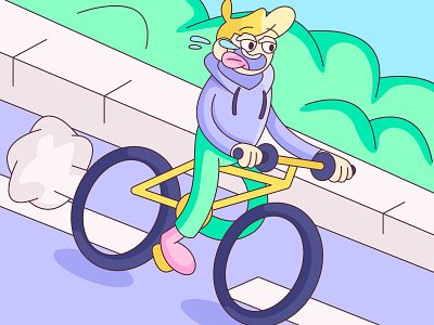 Cycling cartoon cycling illustration