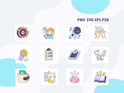 Self Motivation cartoon icon cartoon style icons icons design icons illustration self motivation