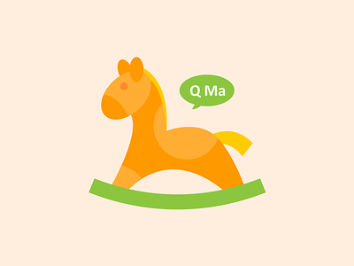 Q Ma logo children clothing logo q ma rocking horse
