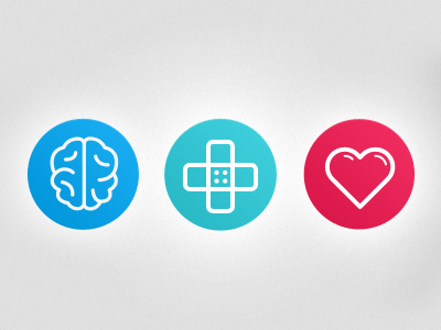 Icons for Psychology Website band aid brain heart icon icons line outline