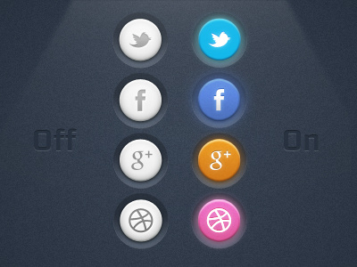 Glowing Social Icons icons social ui