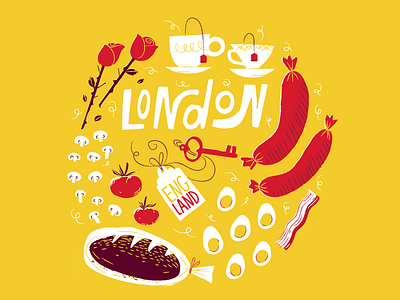 london market food illustration travel