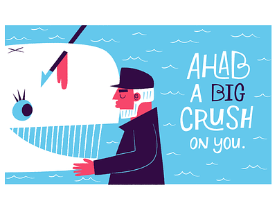 2015 Valentine's Cards! ahab card e card illustration love melville moby dick valentine valentines day