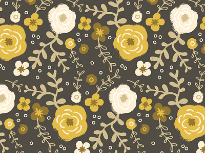 wallpaper flowers illustration. floral leaves nature pattern plants tonal yellow