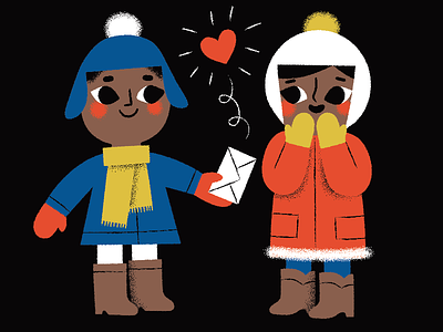 you've got mail characters colors cute illustration letter love mail people winter