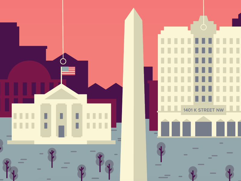 DC vibes monument skyline building district white house city map illustration architecture washington dc
