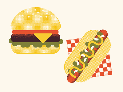 summer grillin' bbq burger dining food grilling hot dog illustration lunch picnic summer