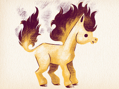 #77 Ponyta character fire horse illustration nintendo pokemon pony ponyta