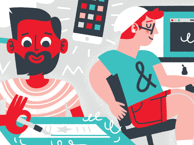 in production illustria typography graphic studio character creative palette desktop mobile xacto designer illustration