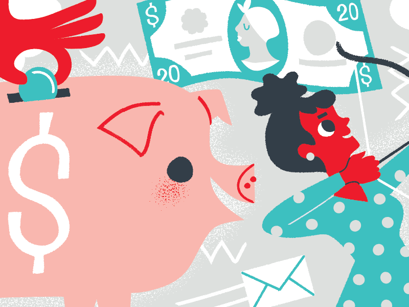 we mean business money tubman finance sales piggy bank business illustration illustria