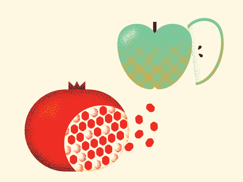 fall fruits fresh seeds smith granny fruit pomegranate apple fall autumn food illustration
