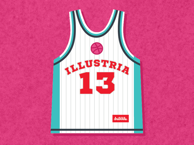 hello again dribbble! thirteen welcome studio jersey basketball design illustria team dribbble