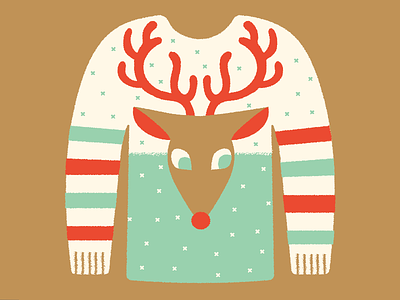 Ugly Sweater Day christmas festive holiday illustration knit reindeer rudolph shirt sweater ugly