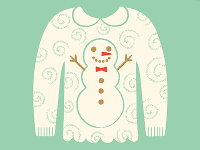 Ugly Sweater Day christmas holiday illustration pattern shirt snow snowman sweater ugly