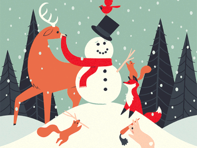 Build each other up! animals animation christmas email gif holiday illustration snow snowman winter