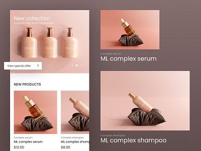 Cosmetics store app application branding cosmetic design mobile pictures pink product shop store ui ux
