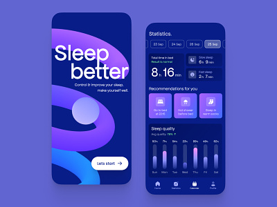 Sleep tracker 3d app cards ios mobile sleep tracker
