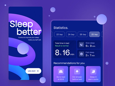 Sleep tracker 3d app cards ios mobile recommend sleep tracker