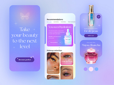 Online cosmetics store app application beauty care cosmetic fashion mobile offer product recommendation service shop store