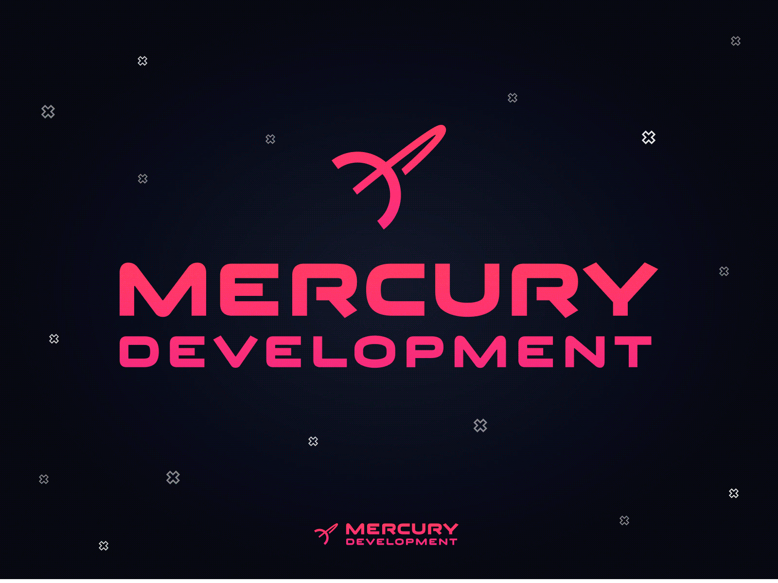 Logo for Mercury Development branding cosmos logo planet space stars