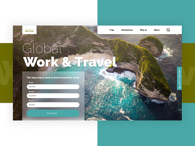 Global Work & Travel design typography ui ux web