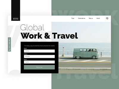 Global Work & Travel design typography ui ux web