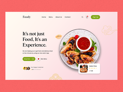 Food Ui Header dribbble figma food restaurant header restaurant ui ui ui ux design ux webdesign website