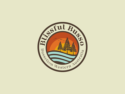 Blissful Busso - Logo Design beach beachside logo design branding design flat logo graphic design illustration logo logo design logo mark palm tree logo retail shop sun vector